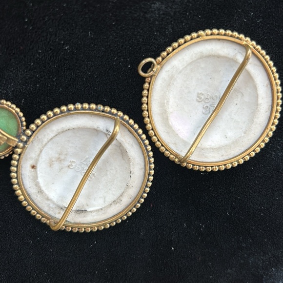 Antique porcelain 2-pc buckle with scarab fastener - Picture 3 of 3